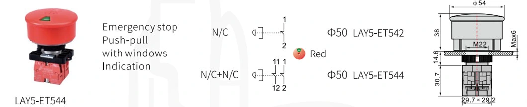 Lay5-Et544 Electrical Emergency Stop Switch Emergency Stop Push Button