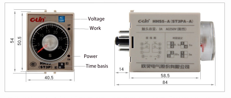 Hhs5f3 off Delay Operation with Long Timing Range 180s to 3600s Time Relay