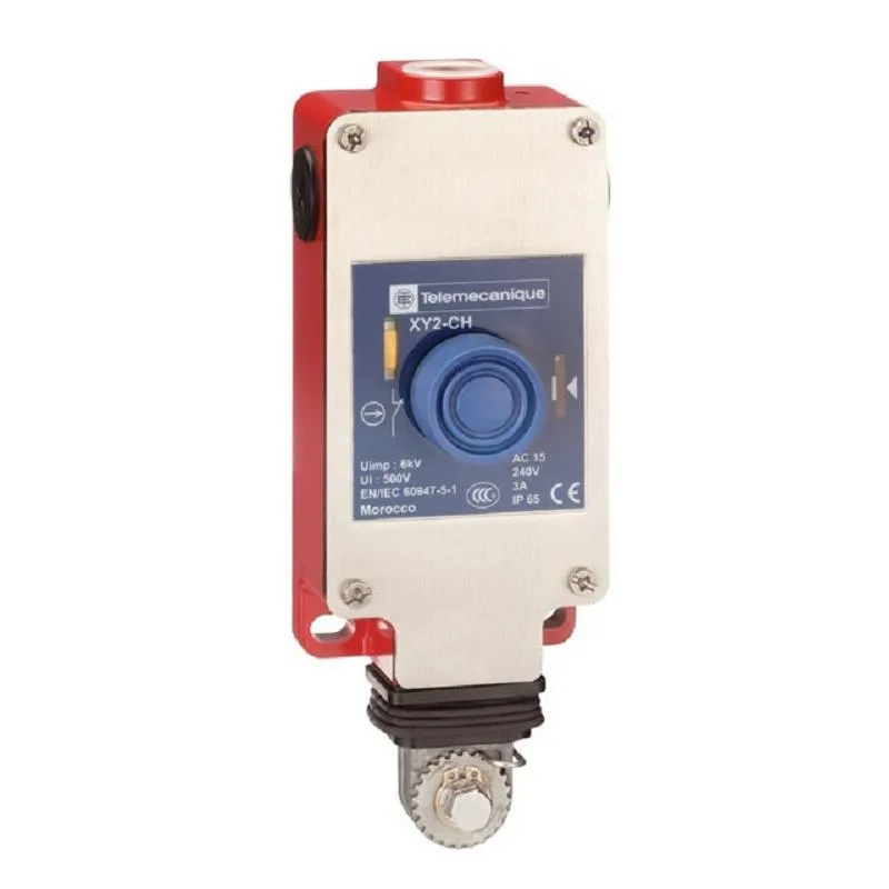 Nuevo interruptor de tracción de cuerda de parada de emergencia con enganche Sch-Neider, interruptores de tracción de cuerda Telemecanique Xy2c E Xy2CH 1nc + 1 sin pulsador arrancado
