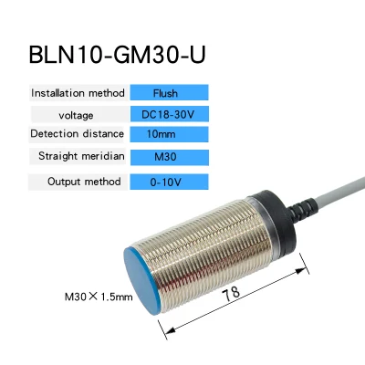 M30 10 mm Distancia de detección Salida analógica Sensor de interruptor de proximidad inductivo